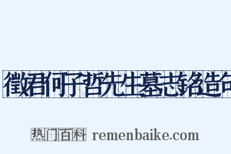 徵君何子哲先生墓志铭造句是什么意思的图片
